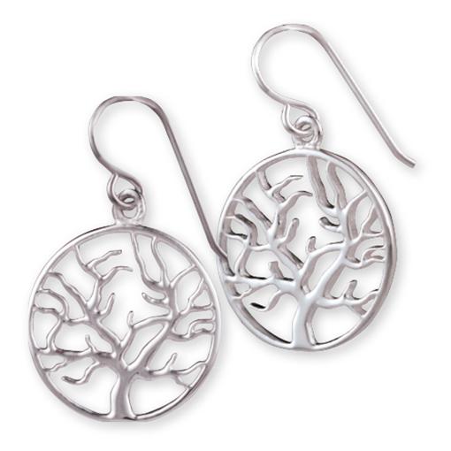 Sterling Silver Tree Of Life Earrings (18mm)