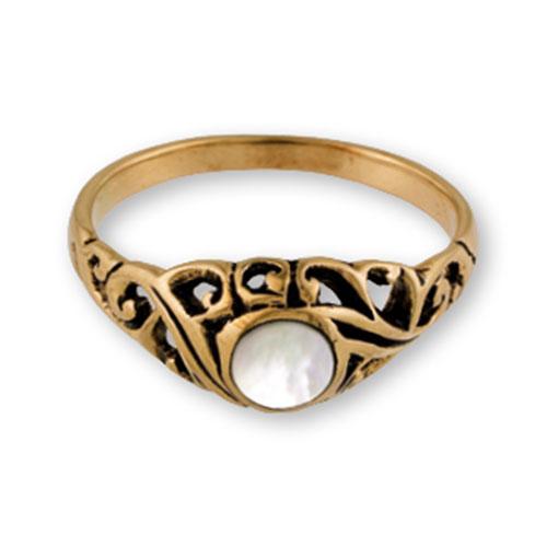 Gypsy Gold Filigree Ring With Stone