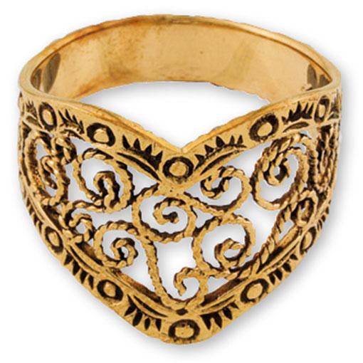 Gypsy Gold Ring Filigree Heart