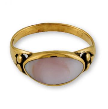 Gypsy Gold Ring- Side Oval w Stone