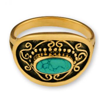 Gypsy Gold Side Oval Ring w Stone