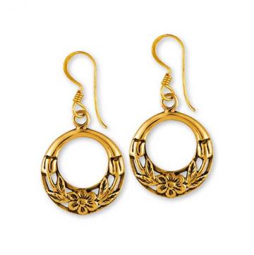 Gypsy Gold Floral Hoop Earrings