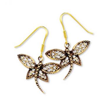 Gypsy Gold Dragonfly Earrings