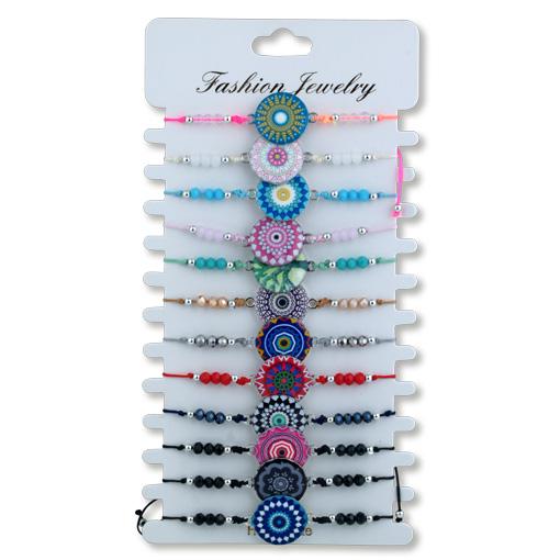Assorted Mandala Bracelets on card 12 pack 