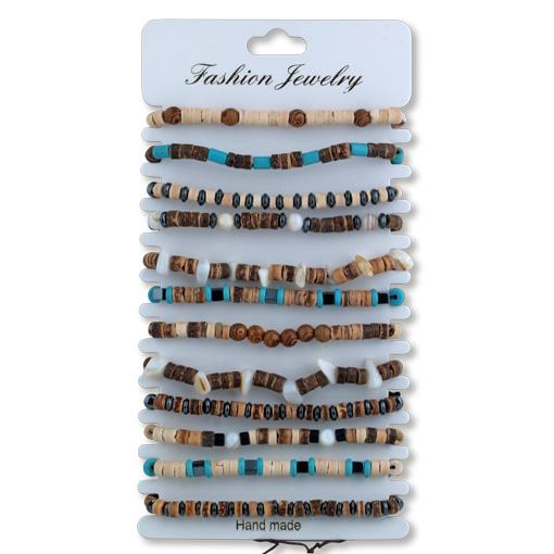 Beaded Wristbands on Card 12 pack - Back in stock