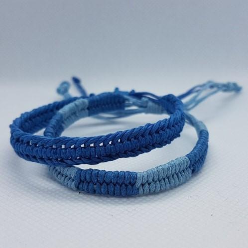 Cotton Bracelets on Display Roll Blue - 60 Pieces