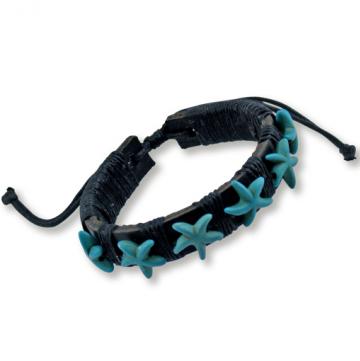 Leather Starfish Bracelet 5 pack