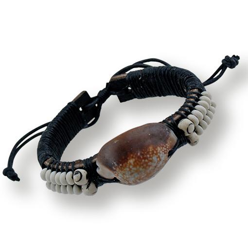 Leather Cowrie Shell Bracelet (5 pack)