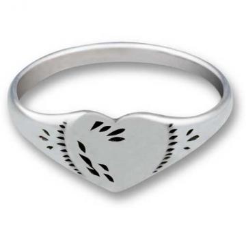 Silver Heart Signet Ring