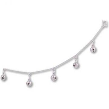 White Metal Anklet with Large Bells (12 Pack)